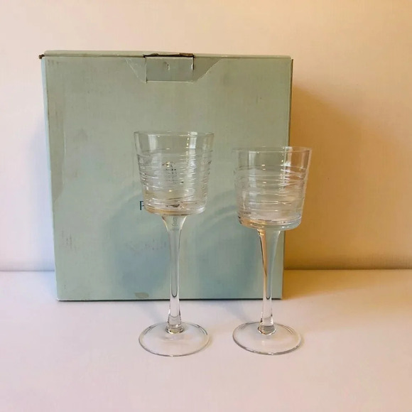 PartyLite Clear Lined Stemmed Trio P90597 in Original Box - Picture 1 of 4